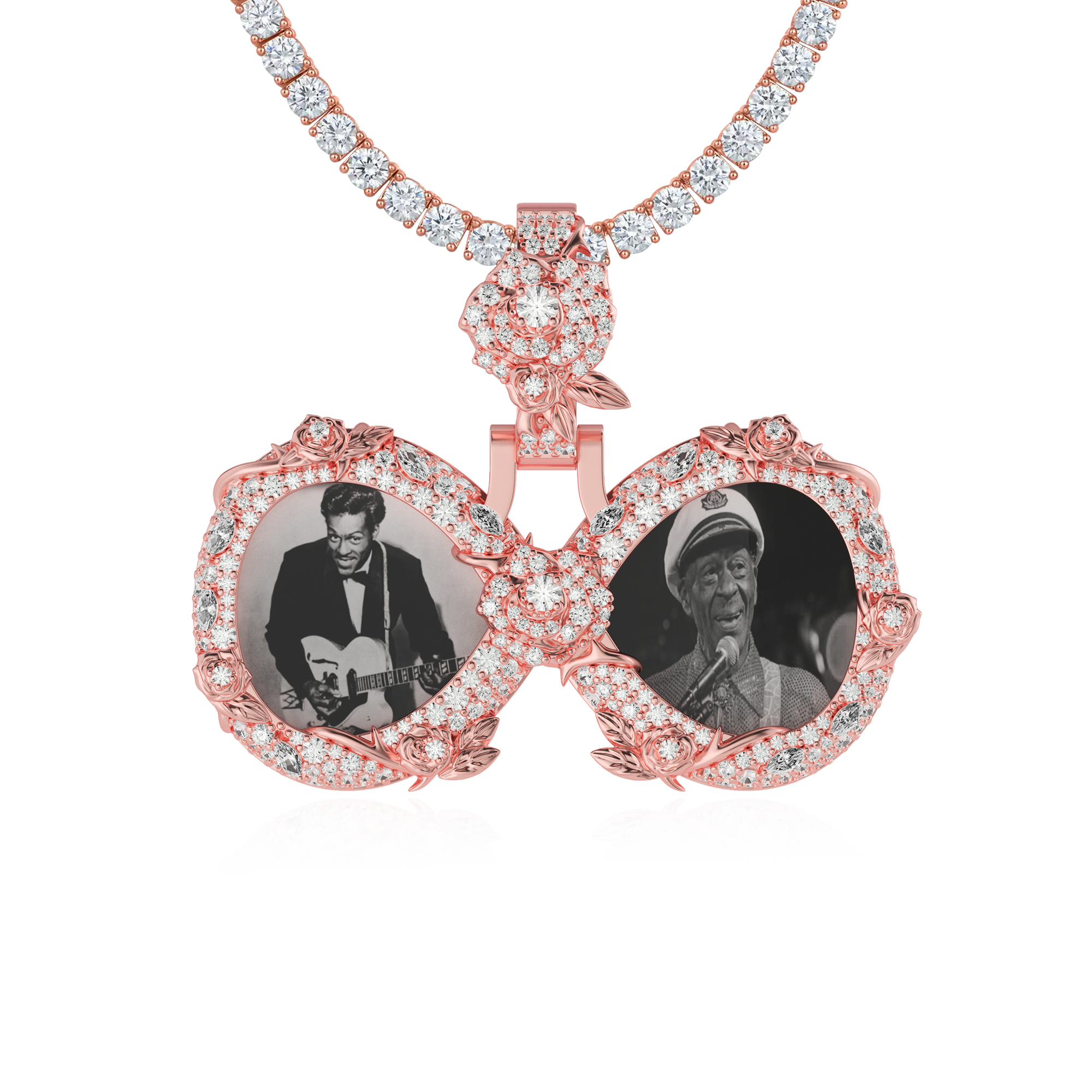 Custom Rose Infinity Frame Pendant-51mm