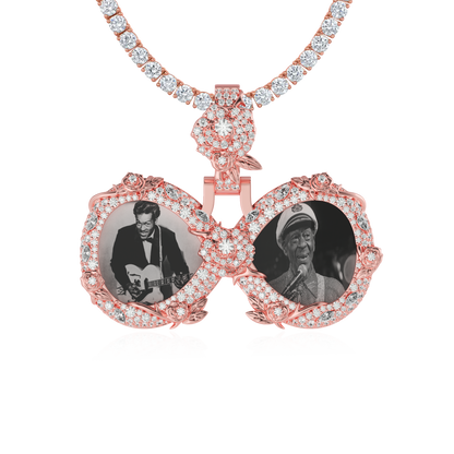 Custom Rose Infinity Frame Pendant-51mm