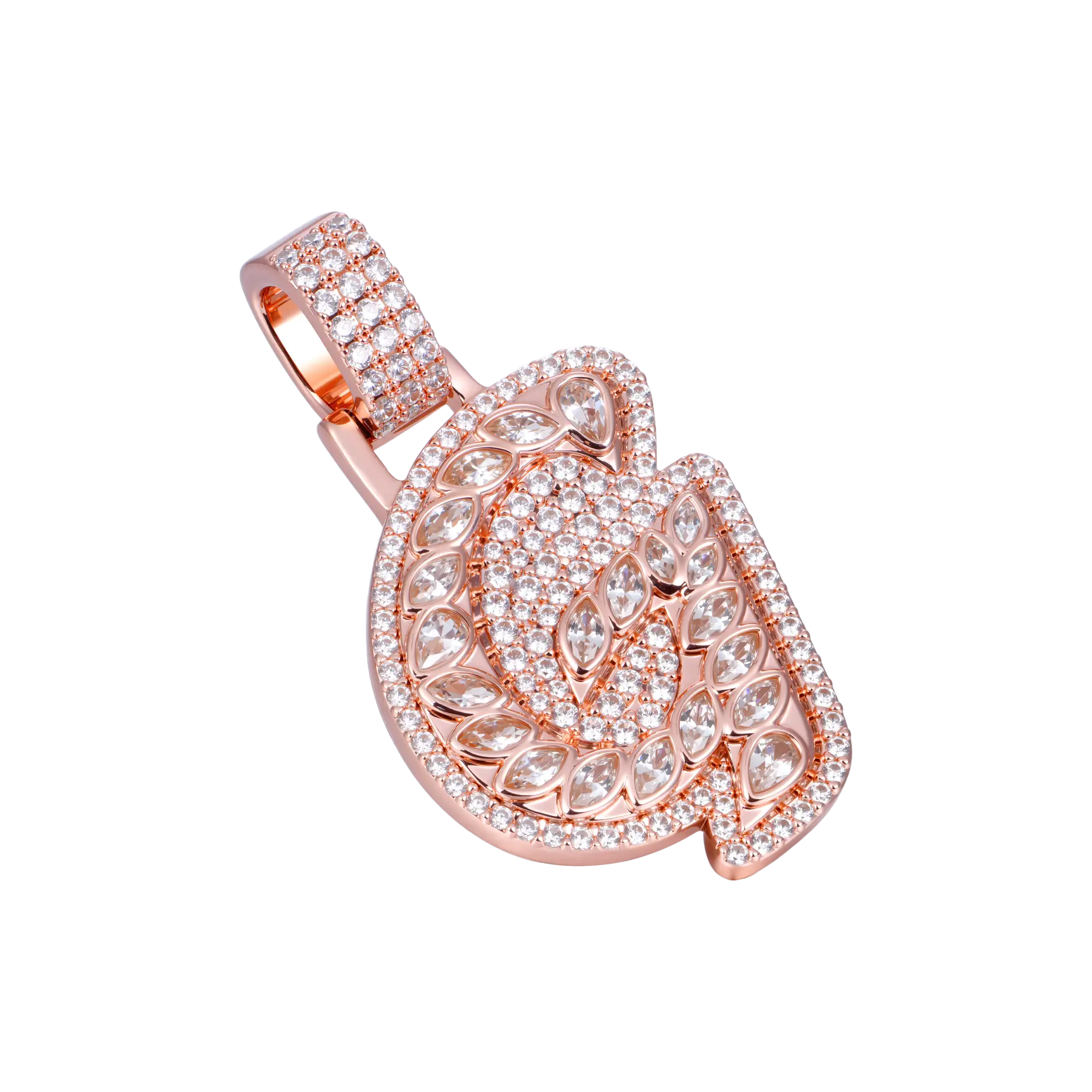 Custom Shaped Diamond 3D Lucida Font Pendant -30mm