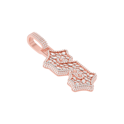 Custom Shaped Diamond Gothic Font Pendant - 51mm