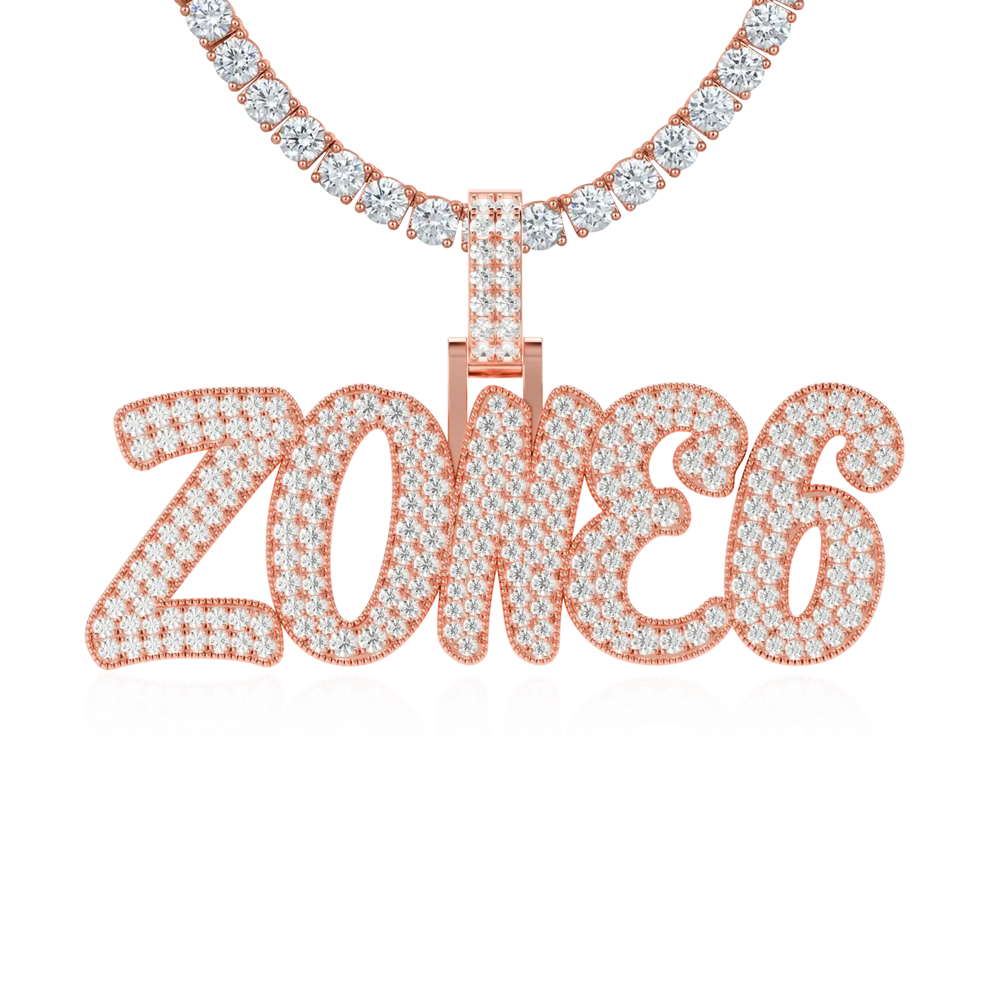 Custom Moissanite Romantic Font Letter/Number Name Pendant
