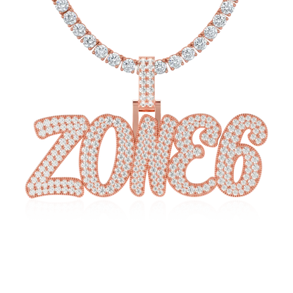 Custom Moissanite Romantic Font Letter/Number Name Pendant