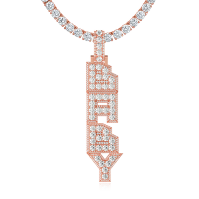 Custom Radiant Layers Vertical Letter Pendant