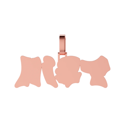 Custom Double Layer Graffiti Font Letter Pendant - 30mm