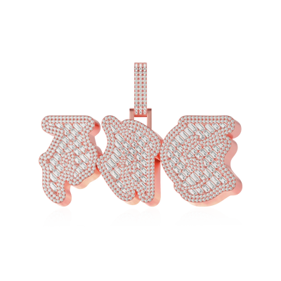 Custom Woven Set Letter Pendant