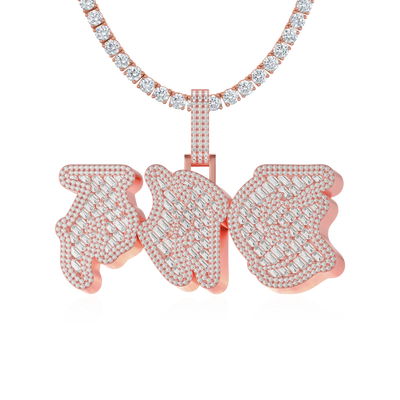 Custom Woven Set Letter Pendant