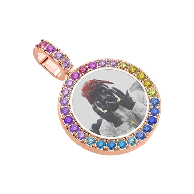 Custom Lab-Grown Gemstone Photo Pendant