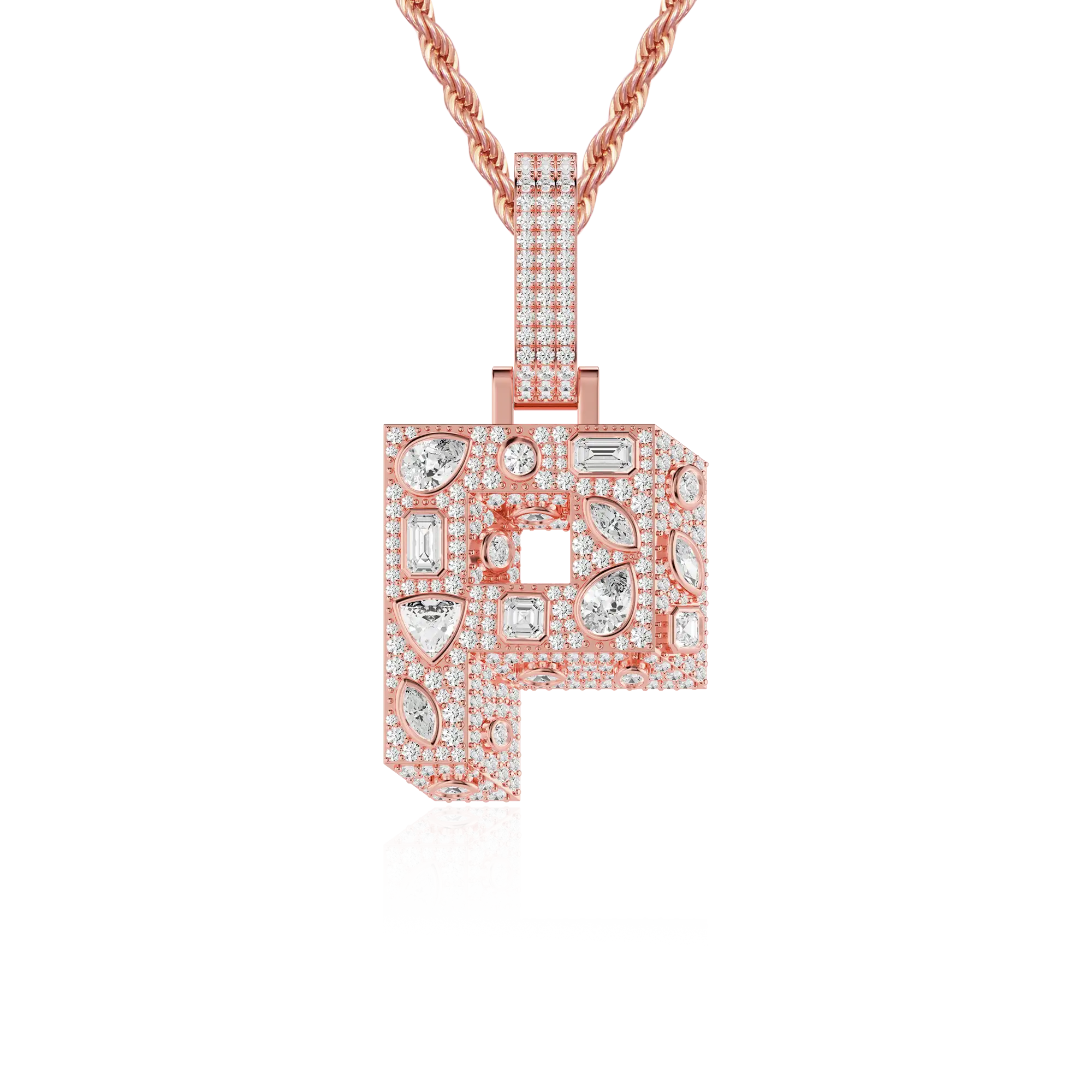Custom Shaped Cut Three-dimensional Letter Pendant
