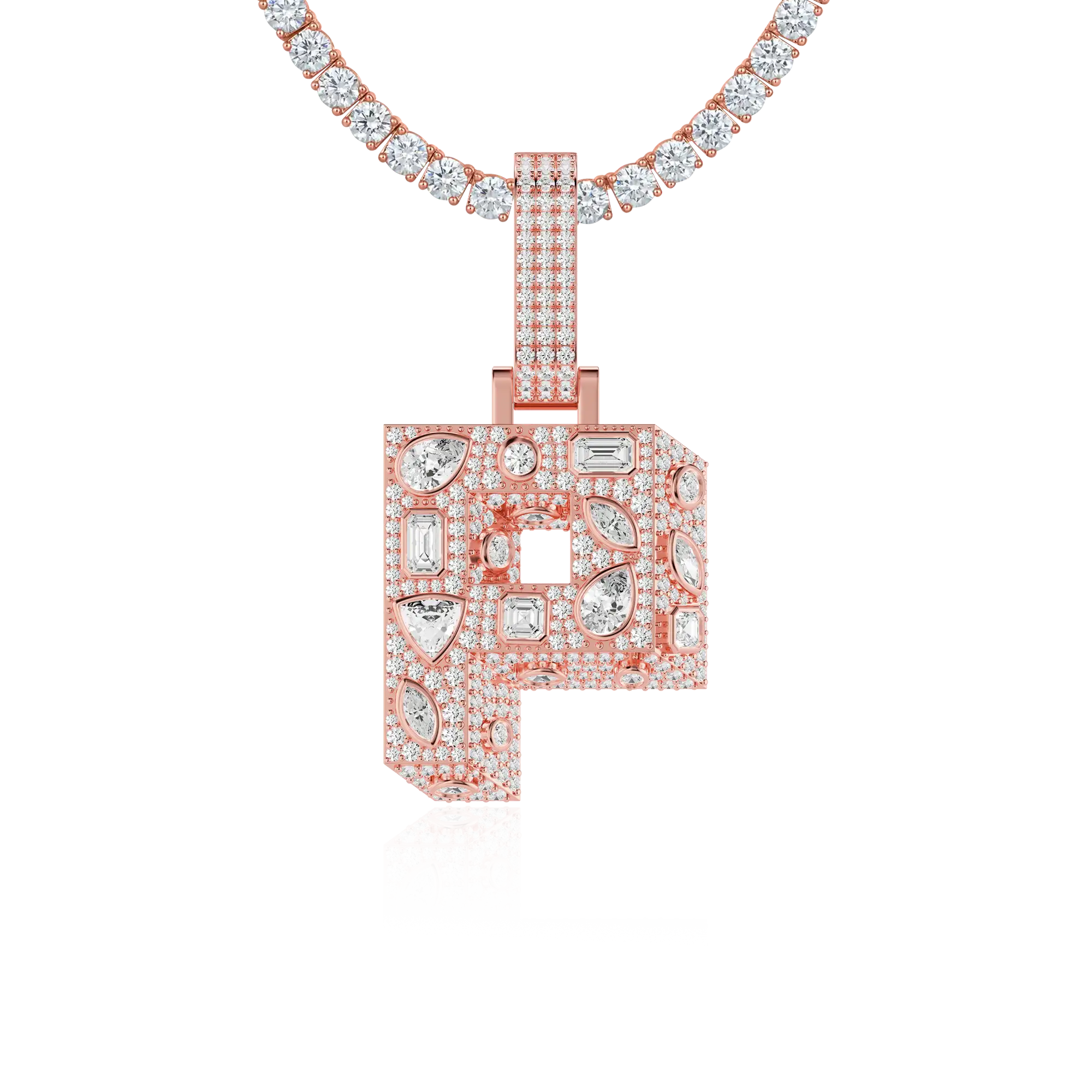 Custom Shaped Cut Three-dimensional Letter Pendant