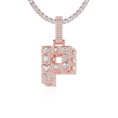 Custom Shaped Cut Three-dimensional Letter Pendant