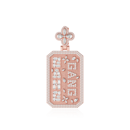 Custom Special Cut Letter Square Pendant