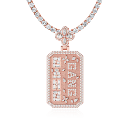 Custom Special Cut Letter Square Pendant