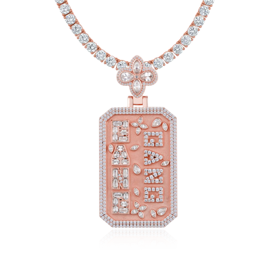 Custom Special Cut Letter Square Pendant