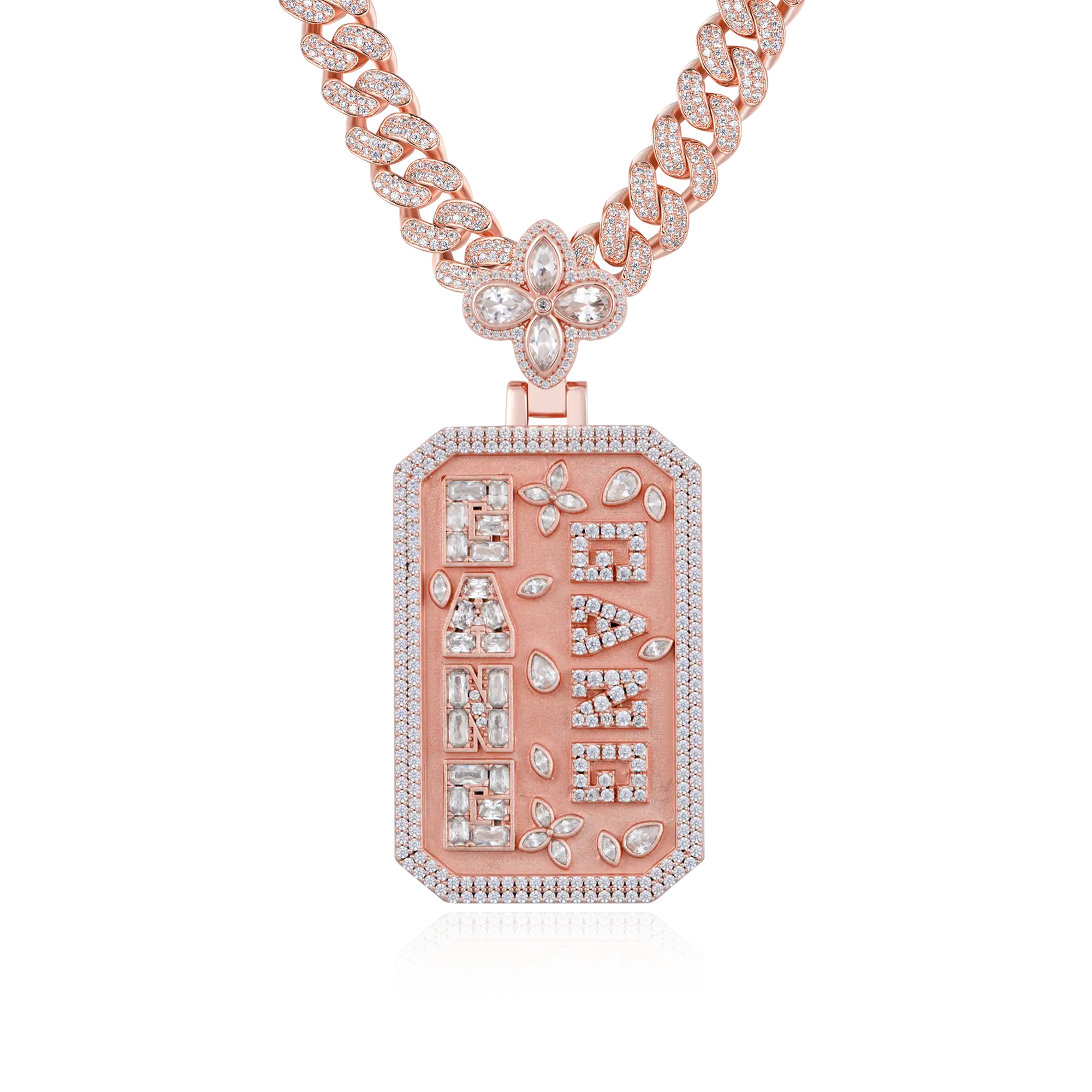 Custom Special Cut Letter Square Pendant