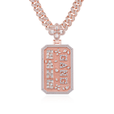 Custom Special Cut Letter Square Pendant
