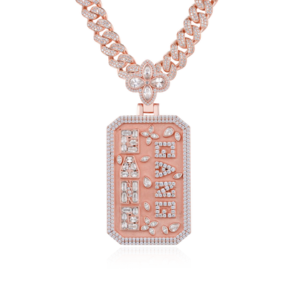 Custom Special Cut Letter Square Pendant