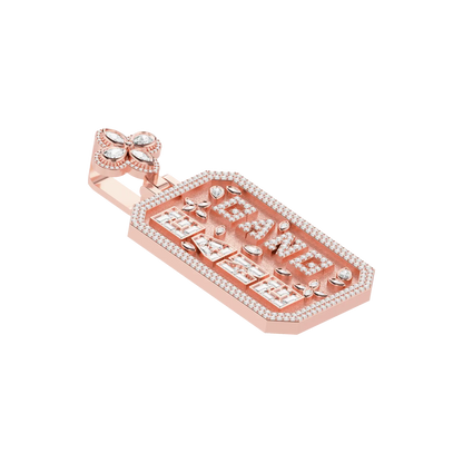 Custom Special Cut Letter Square Pendant