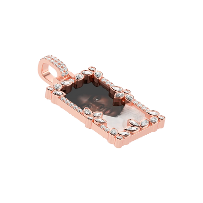 Custom Special Cut and Spliced Picture Frame Pendant