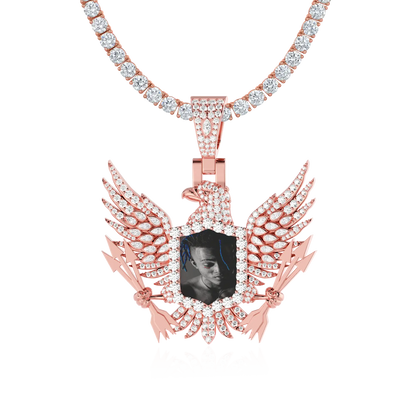 Custom 3D Eagle Photo Frame Pendant