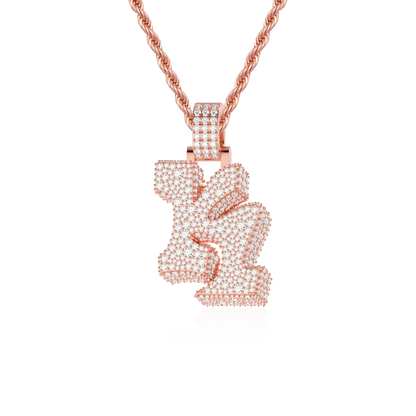 Custom Ice 3D Graffiti Font Pendant - 30mm