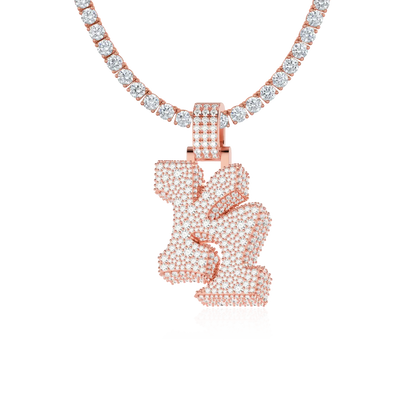 Custom Ice 3D Graffiti Font Pendant - 30mm