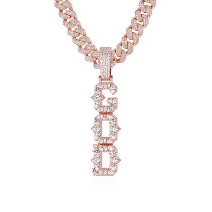 Custom Rhombus-Shaped Font Pendant