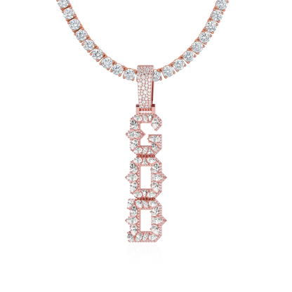 Custom Rhombus-Shaped Font Pendant