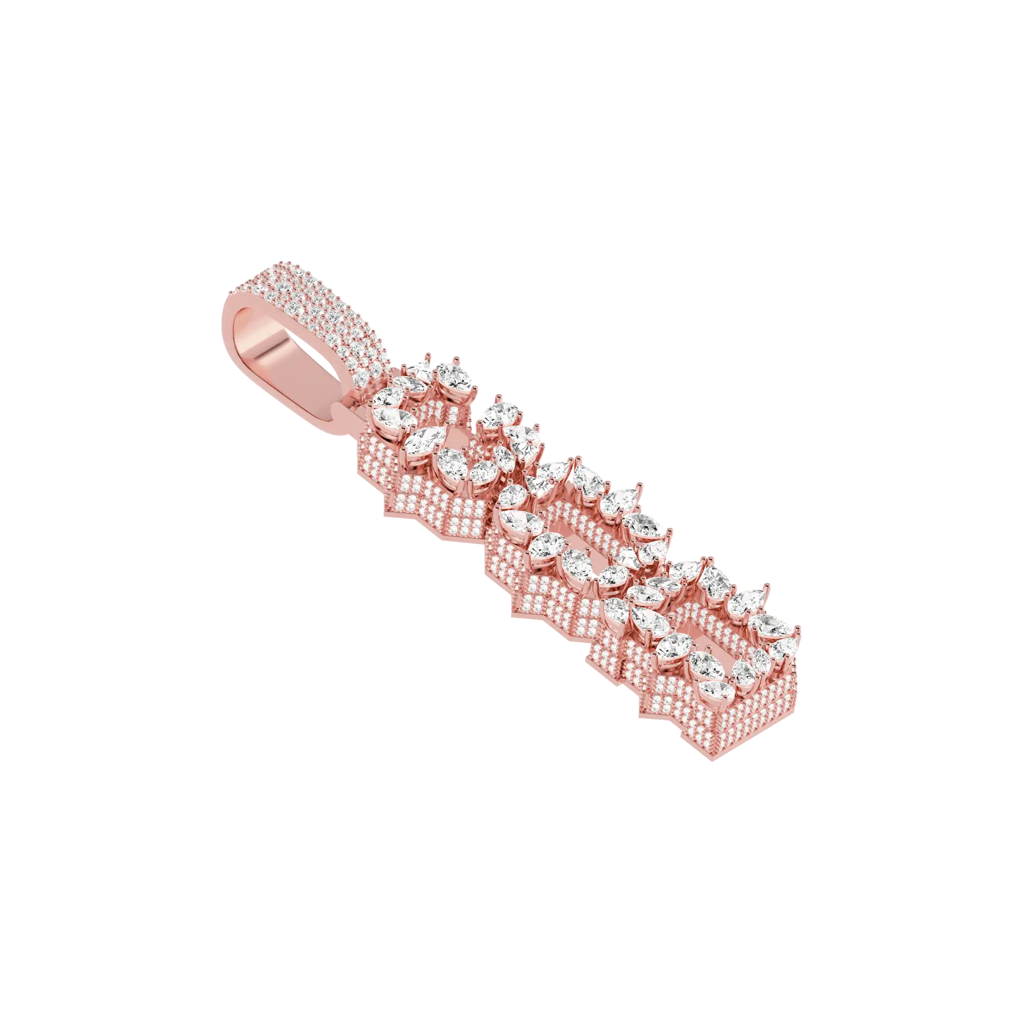 Custom Rhombus-Shaped Font Pendant