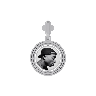 Custom Round Encrusted Photo Pendant