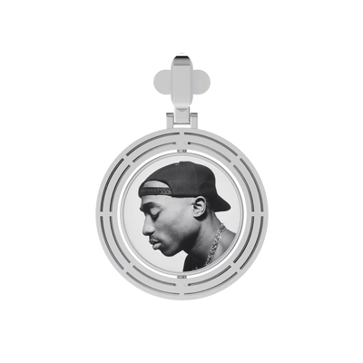 Custom Round Encrusted Photo Pendant