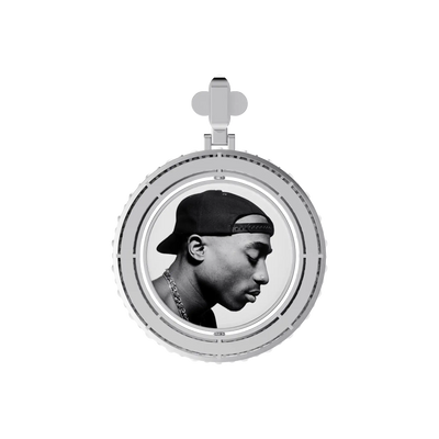 Custom Round Encrusted Photo Pendant