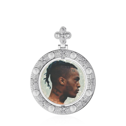 Custom Clover Pearl Reversible Photo Frame Pendant