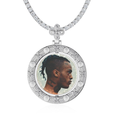 Custom Clover Pearl Reversible Photo Pendant