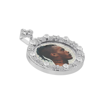 Custom Clover Pearl Reversible Photo Pendant