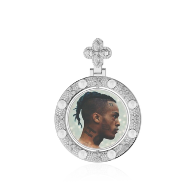 Custom Clover Pearl Reversible Photo Pendant