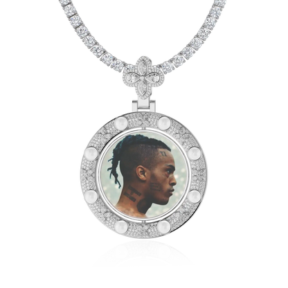 Custom Clover Pearl Reversible Photo Frame Pendant