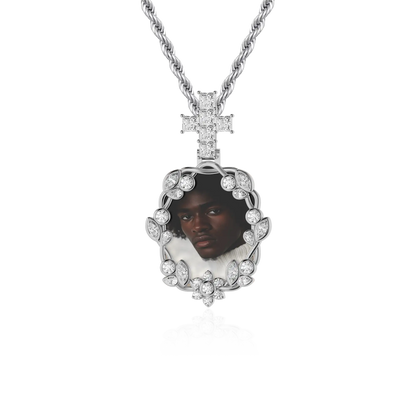 Custom Vine-wrapped Picture Frame Pendant