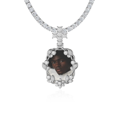 Custom Vine-wrapped Picture Frame Pendant