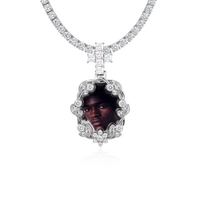 Custom Vine-wrapped Picture Pendant