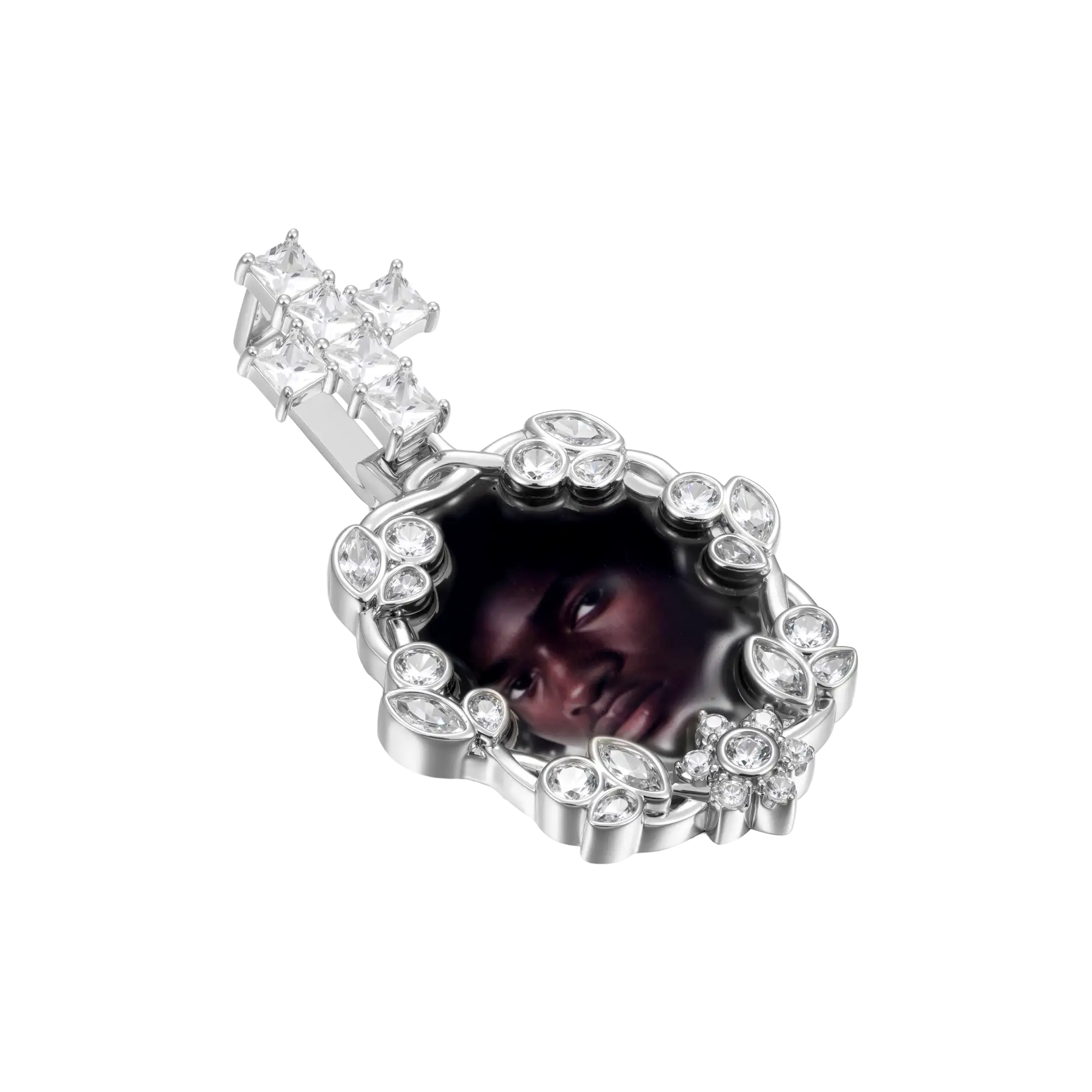 Custom Vine-wrapped Picture Frame Pendant