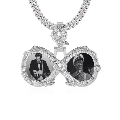 Custom Rose Infinity Frame Pendant-51mm