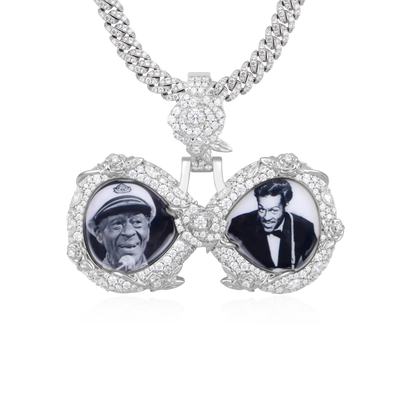 Custom Rose Infinity Frame Pendant-51mm