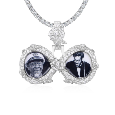 Custom Rose Infinity Frame Pendant-51mm