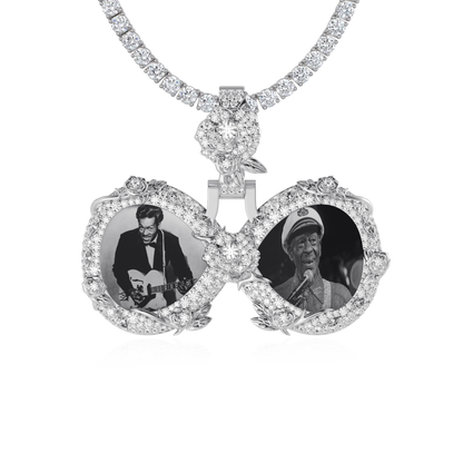 Custom Rose Infinity Frame Pendant-51mm