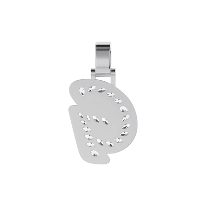 Custom Shaped Diamond 3D Lucida Font Pendant -30mm