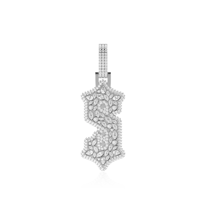 Custom Shaped Diamond Gothic Font Pendant - 51mm
