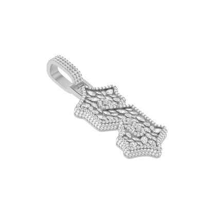 Custom Shaped Diamond Gothic Font Pendant - 51mm