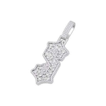 Custom Shaped Diamond Gothic Font Pendant - 51mm