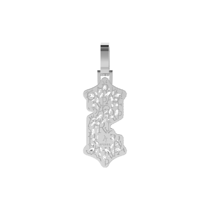 Custom Shaped Diamond Gothic Font Pendant - 51mm