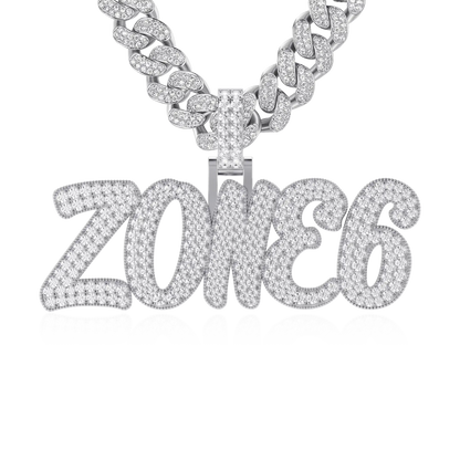 Custom Moissanite Romantic Font Letter/Number Name Pendant
